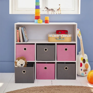 Meuble de rangement 6 paniers avec 1 niche Rose - Atmosphera For Kids