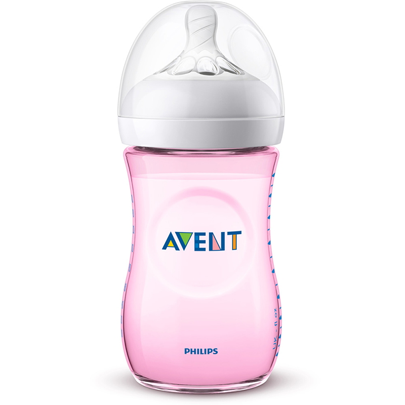 Lot de 2 Biberons Natural 260 ml Rose Philips Avent Lot de 2 Biberons Natural 260 ml Rose Philips Avent
