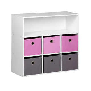 Meuble de rangement 6 paniers avec 1 niche Rose - Atmosphera For Kids