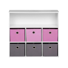 Meuble de rangement 6 paniers avec 1 niche Rose - Atmosphera For Kids