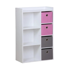 Meuble de rangement 3 niches avec 4 tiroirs Rose - Atmosphera For Kids