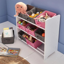 Meuble de rangement 9 paniers Rose et Gris - Atmosphera For Kids