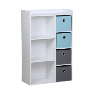 Meuble de rangement 3 niches avec 4 tiroirs Bleu - Atmosphera For Kids