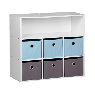 Meuble de rangement 6 paniers avec 1 niche Bleu - Atmosphera For Kids