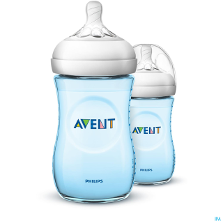 Lot de 2 Biberons Natural 260 ml Bleu - Philips Avent