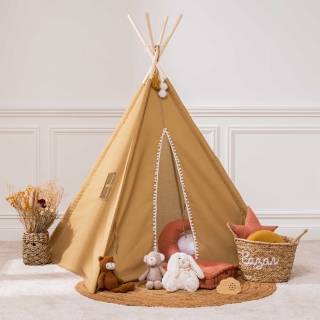 Tipi enfant Wapi Jaune Ocre - Atmosphera For Kids