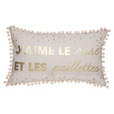 Coussin pompons Rose - Atmosphera For Kids Coussin pompons Rose - Atmosphera For Kids