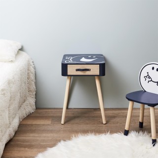 Table de chevet Monsieur Heureux Bleu - Home Deco Kids