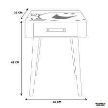 Table de chevet Monsieur Heureux Bleu - Home Deco Kids