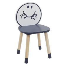 Chaise enfant Monsieur Heureux Bleu - Home Deco Kids