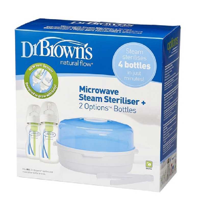 Dr Brown's Stérilisateur micro-ondes avec 2 Biberons de 270ml