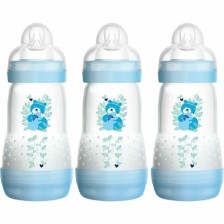 Lot de 3 Biberons 260ml Bleu - Mam Lot de 3 Biberons 260ml Bleu - Mam