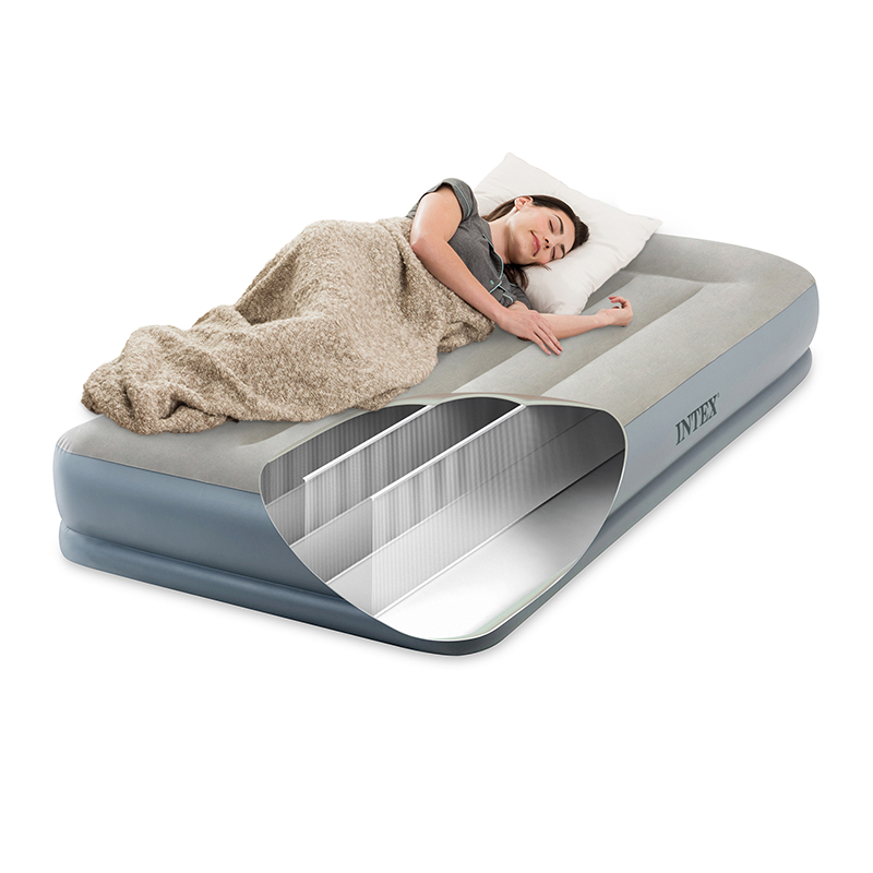 Matelas gonflable INTEX FIBER TECH lit 1 personne avec Gonfleur électrique  intégré