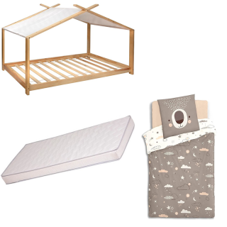 Lit ILAN avec son matelas et parure Ours - Atmosphera For Kids