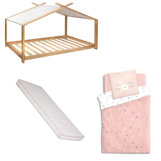 Lit ILAN avec son matelas et parure Chat - Atmosphera For Kids