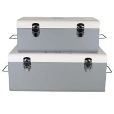 Lot de 2 coffres de rangement Gris Home Deco Kids Lot de 2 coffres de rangement Gris Home Deco Kids
