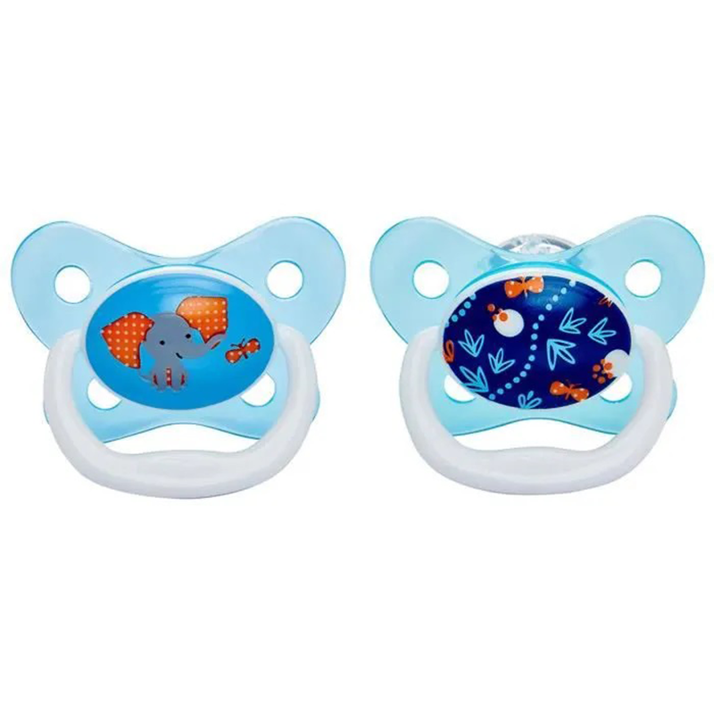 Lot de 2 sucettes 6-12 mois Bleu Stage 2 Lot de 2 sucettes 6-12 mois Bleu Stage 2