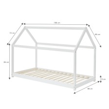 Lit Cabane Royaume Des Rêves Blanc 90x190 cm - Laïba Kids