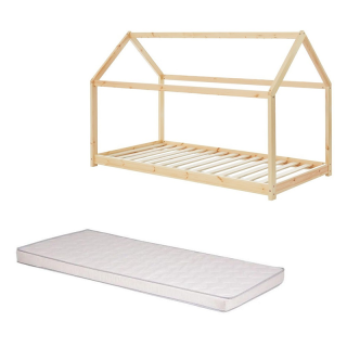 Lit Cabane Fenêtre Maison Du Bonheur Blanc 90x190 cm - Laïba Kids