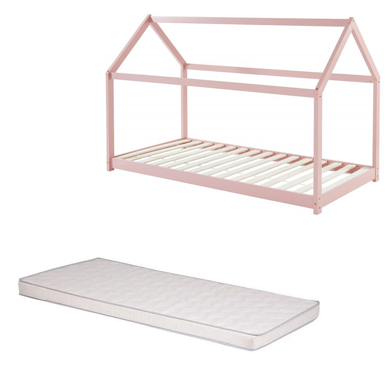 Matelas enfant en coton rose 90x190