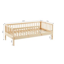 Lit Enfant Nid Douillet Pin Massif Beige 70x140 - Laïba Kids