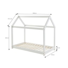 Lit Cabane des Rêveries Blanc 70x140 Sommier Inclus - Laïba Kids