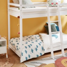 Lit cabane superposé Château des Anges Blanc 90x190 - Laïba Kids