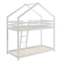 Lit cabane superposé Château des Anges Blanc 90x190 - Laïba Kids