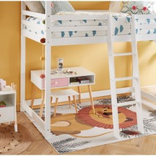 Lit cabane mezzanine Jardin des Petits Dormeurs Blanc 90x190 - Laïba Kids