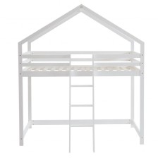 Lit cabane mezzanine Jardin des Petits Dormeurs Blanc 90x190 - Laïba Kids