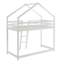 Lit cabane mezzanine Jardin des Petits Dormeurs Blanc 90x190 - Laïba Kids