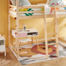 Lit cabane mezzanine Jardin des Petits Dormeurs Beige 90x190 - Laïba Kids