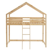 Lit cabane mezzanine Jardin des Petits Dormeurs Beige 90x190 - Laïba Kids