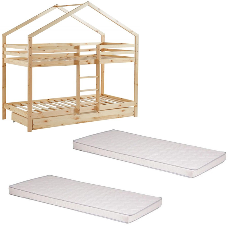 Cabane enfant en pin naturel 126cm - Atmosphera For Kids