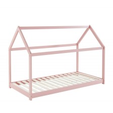 Ensemble Lit Cabane Rose 90x190 cm + Matelas Enfant 90x190 cm - Laïba Kids