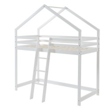 Ensemble Lit mezzanine Blanc 90x190 + Matelas enfant 90x190 - Laïba Kids