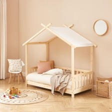 Lit Enfant Tente Des Étoiles Beige 70x140 Sommier Inclus - Laïba Kids