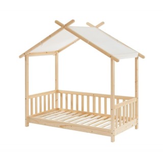 Lit Enfant Tente Des Étoiles Beige 70x140 Sommier Inclus - Laïba Kids