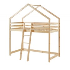 Lit cabane mezzanine Jardin des Petits Dormeurs Beige 90x190 - Laïba Kids