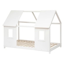 Ensemble Lit Fenêtre Blanc 90x190 + Matelas enfant 90x190 - Laïba Kids