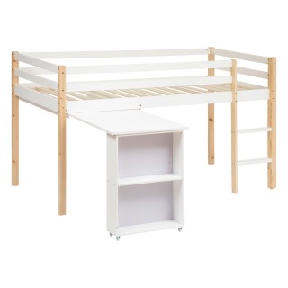 Ensemble Lit Bureau Blanc 90x190 + Matelas enfant 90x190 - Laïba Kids