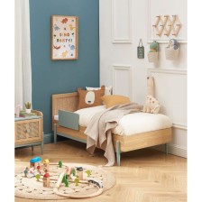 Lit enfant Refuge Magique cannage rotin Bleu 70x140 - Laïba Kids