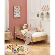 Lit enfant Refuge Magique cannage rotin Rose 70x140 - Laïba Kids