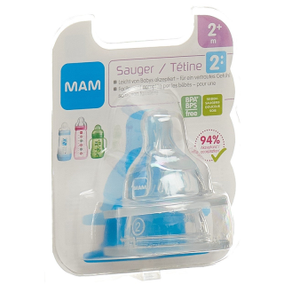 Mam Lot de 2 Tétines Anatomiques Débit 2 Moyen