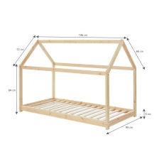 Ensemble Lit Cabane Beige 90x190 cm + Matelas Enfant 90x190 cm - Laïba Kids