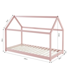 Ensemble Lit Cabane Rose 90x190 cm + Matelas Enfant 90x190 cm - Laïba Kids