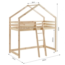 Ensemble Lit mezzanine Beige 90x190 + Matelas enfant 90x190 - Laïba Kids