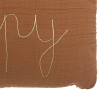 Coussin Double Gaze Marron Happy - Atmosphera For Kids