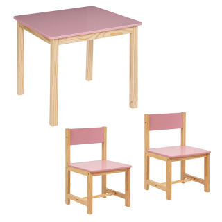 Ensemble Table Enfant Classic Rose Avec 2 Chaises Enfant Classic Rose