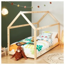 Lit Cabane des Rêveries Beige 70x140 Sommier Inclus - Laïba Kids